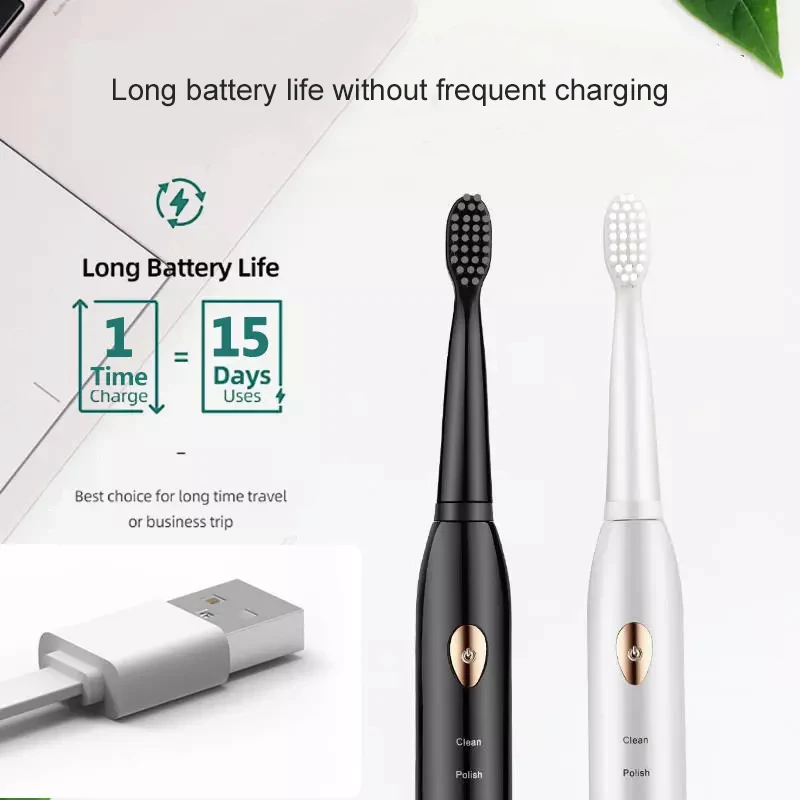 LULA Electric Toothbrush Rechargeable IPX7 Waterproof With 4 Brush Heads and Travel Box for Adult