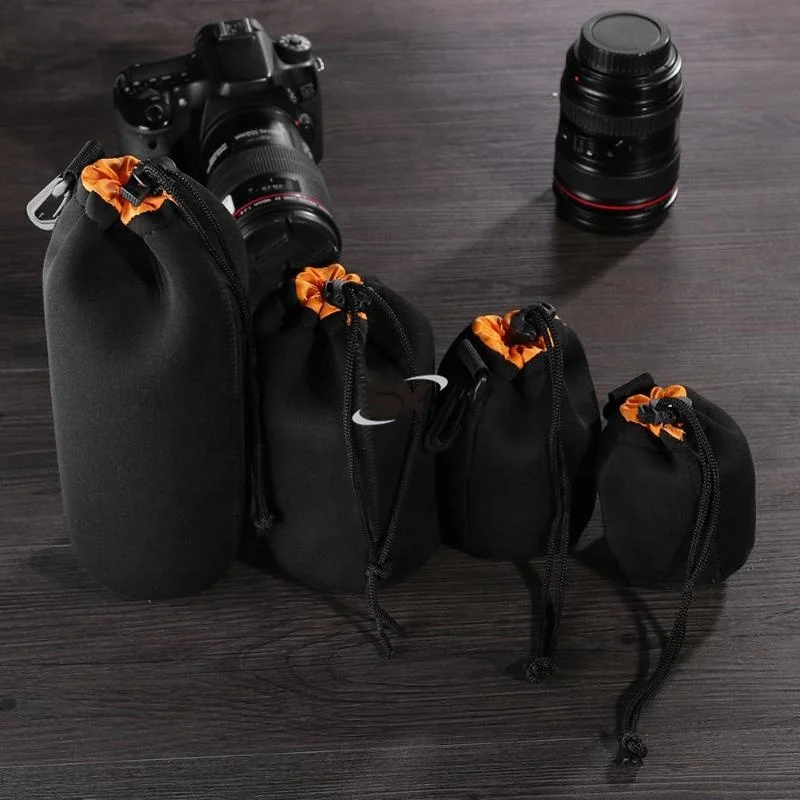 BELLE VOUS Porta Obiettivo Fotografico - Custodia Per Obiettivi Fotografici - Borsa Fotografica In Neoprene - Per Lenti Universali Fotocamere DSLR - Sacca Regolabile - Grigio - Foto 4