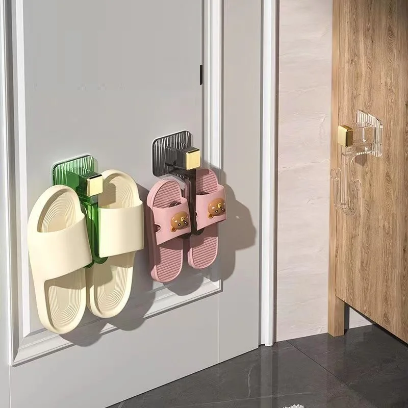 Wall Mounted Slipper Hook Household Slipper Storage Rack Self-adhesive Behind The Door Slipper Storage Hook