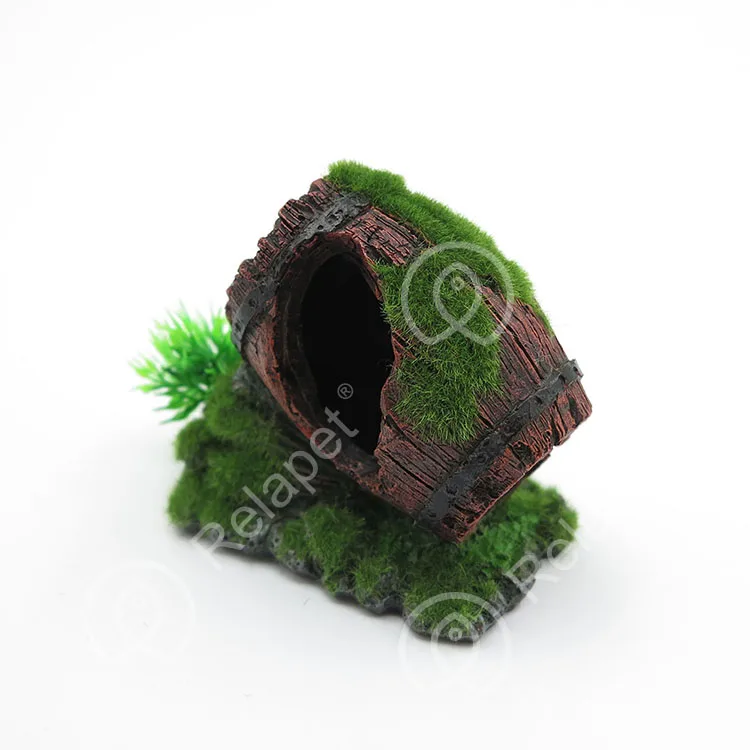 thumbnail interactive-video image 1 of Resin Broken Barrel Aquarium Decorations, Aquatic Caves 1 of 12