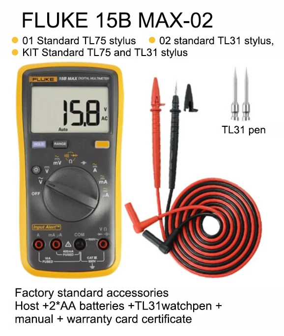 Source FLUKE 15B/17B MAX-01/02新しいタイプキットデジタルマルチ