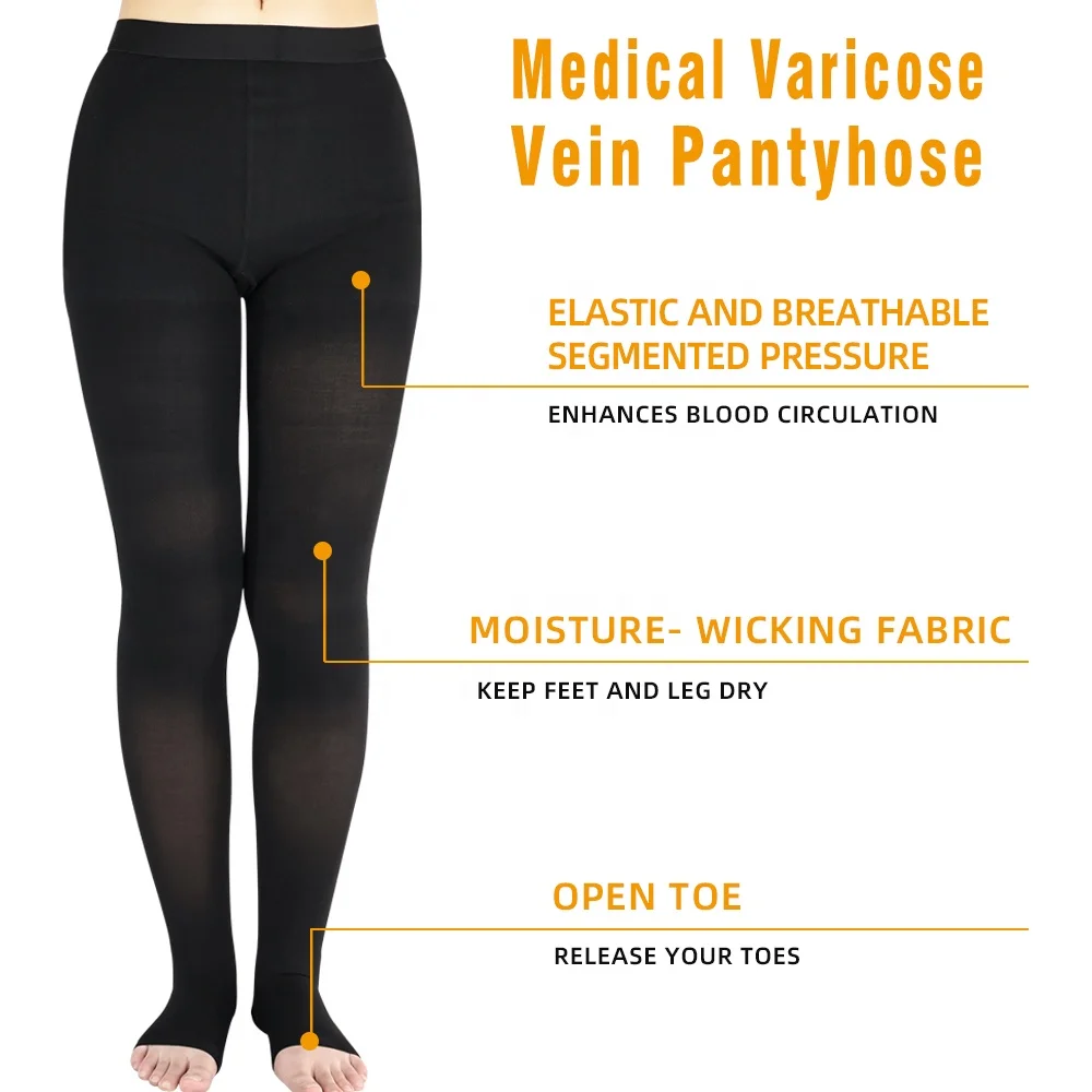 Collant a compressione medica con punta aperta e pantaloni senza