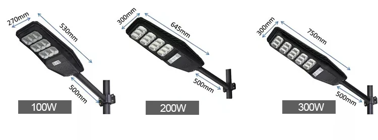 300w All In One Standalone Led Solar Powered Integrated Street Flood Wall Light Outdoor Waterproof High Quality supplier