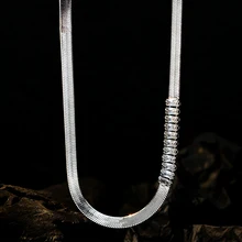 ICEBELA Jewelry Light Luxury Snake Bone Chain Female Silver S925 Square Diamond Clavicle Bone Chain S925 Necklace