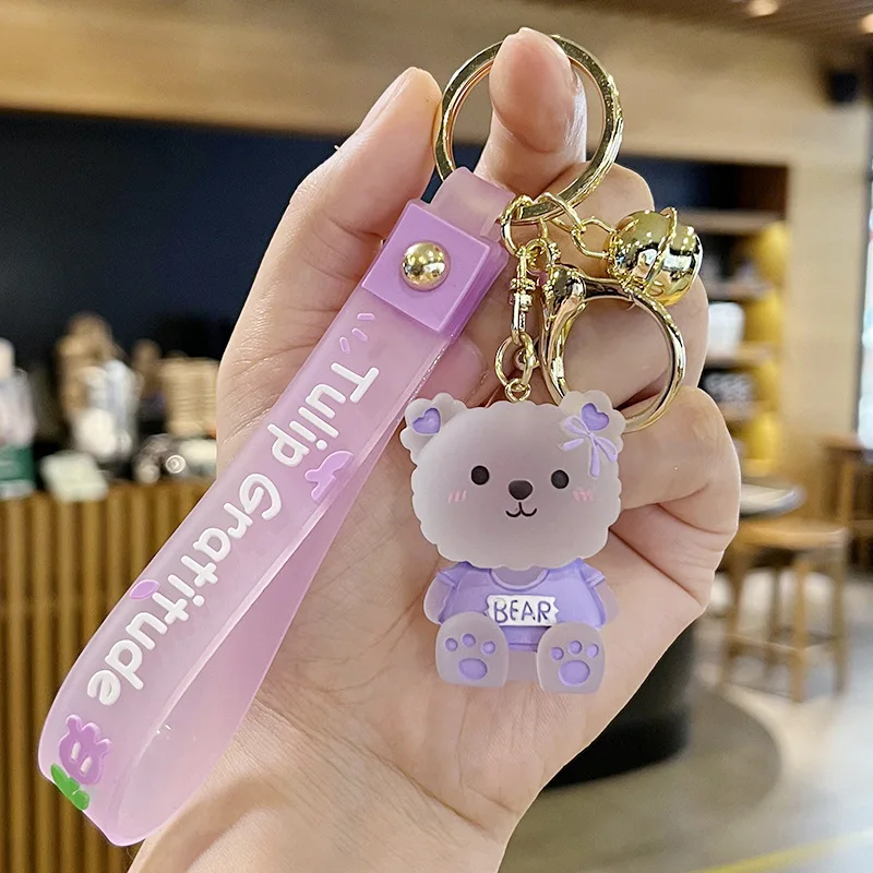 Crystal Teddy Bear With Fluffy Keychain Lemonade Crystal Deluxe