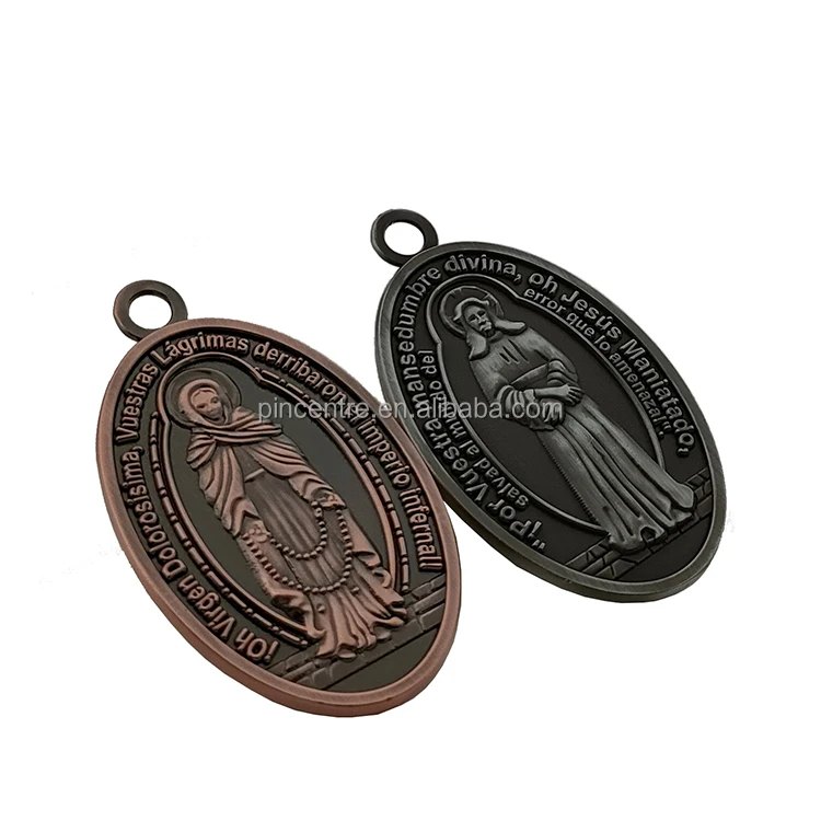 Antique Custom Metal Virgin Mary St Benedict Catholic Religious Medals Manufacturers Buy St
