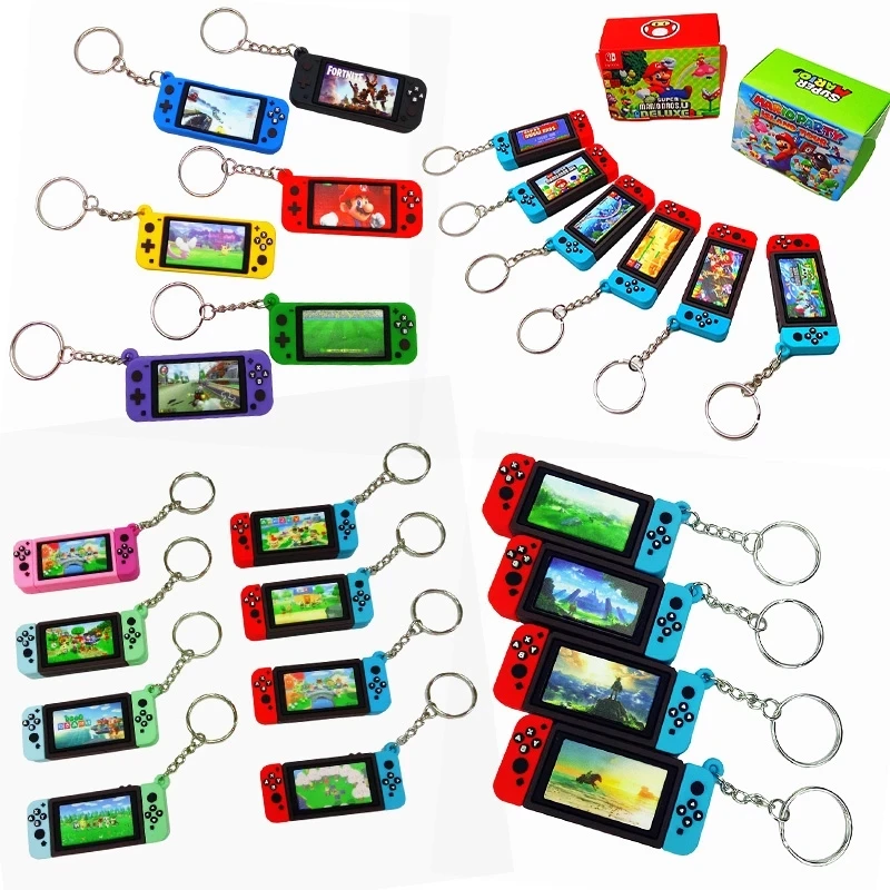 Gantungan kunci mesin Game, saklar Nintendo Switch Keyring tas liontin  karet lembut PVC