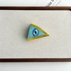 Triangular eyes, blue green 7.7*6cm