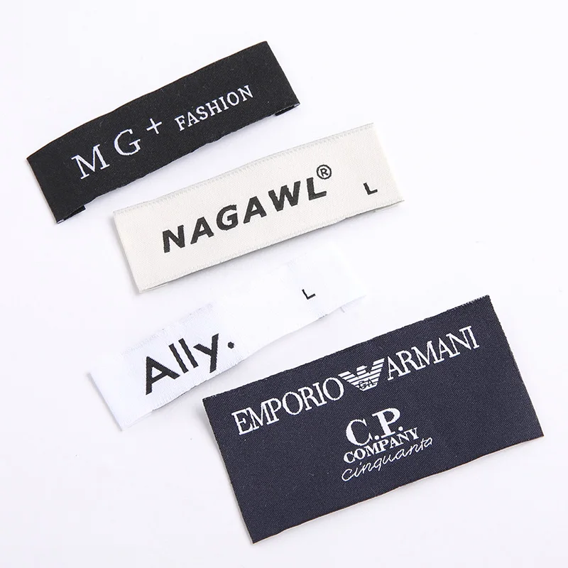 Custom End Fold 50 Denier Damask Woven Label Clothing Tags Labels ...