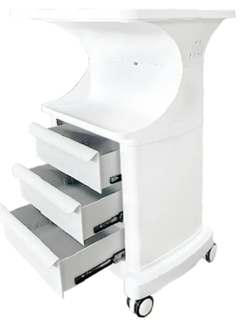 High-quality dental trolley for dental clinics hospitals with movable storage table fixed pulleys large storage capacity details