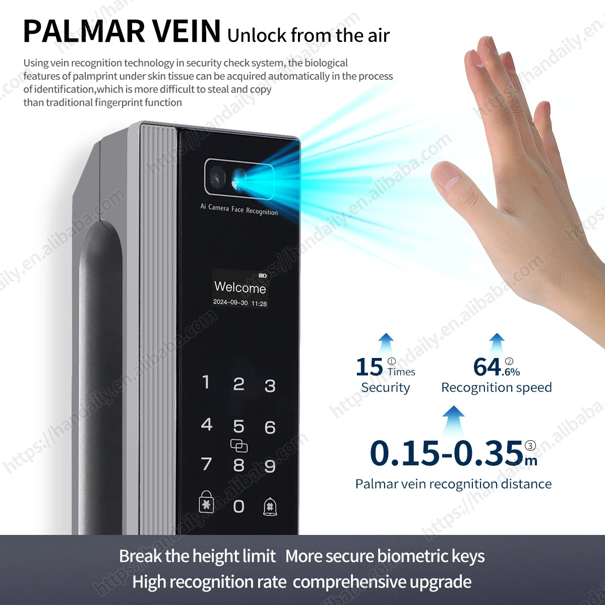 Smart Door Lock Face Recognition Automatic Digital Lock Dual Camera WiFi Fingerprint Card Key unlock Support Video Intercom K12