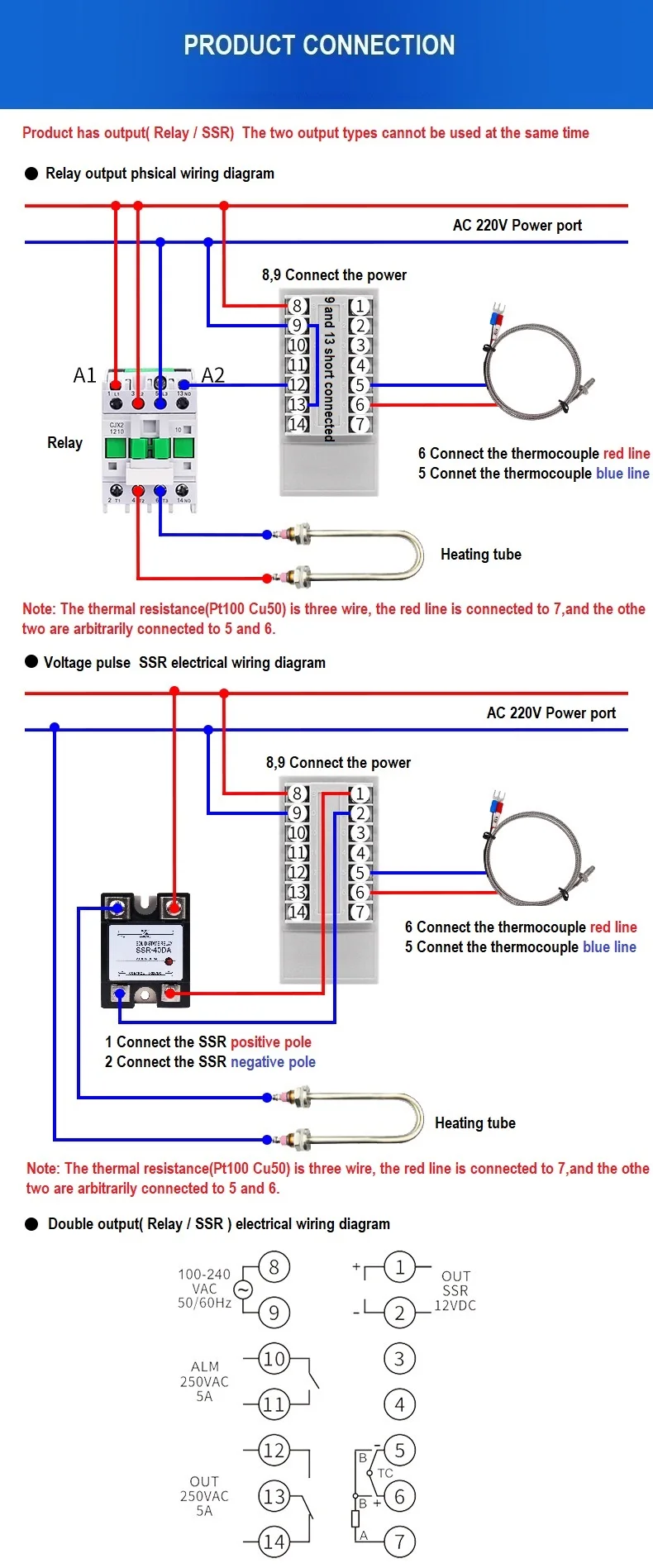 TC4H Relay SSR Thermocouple Temperature Controller with Intelligent PID ...
