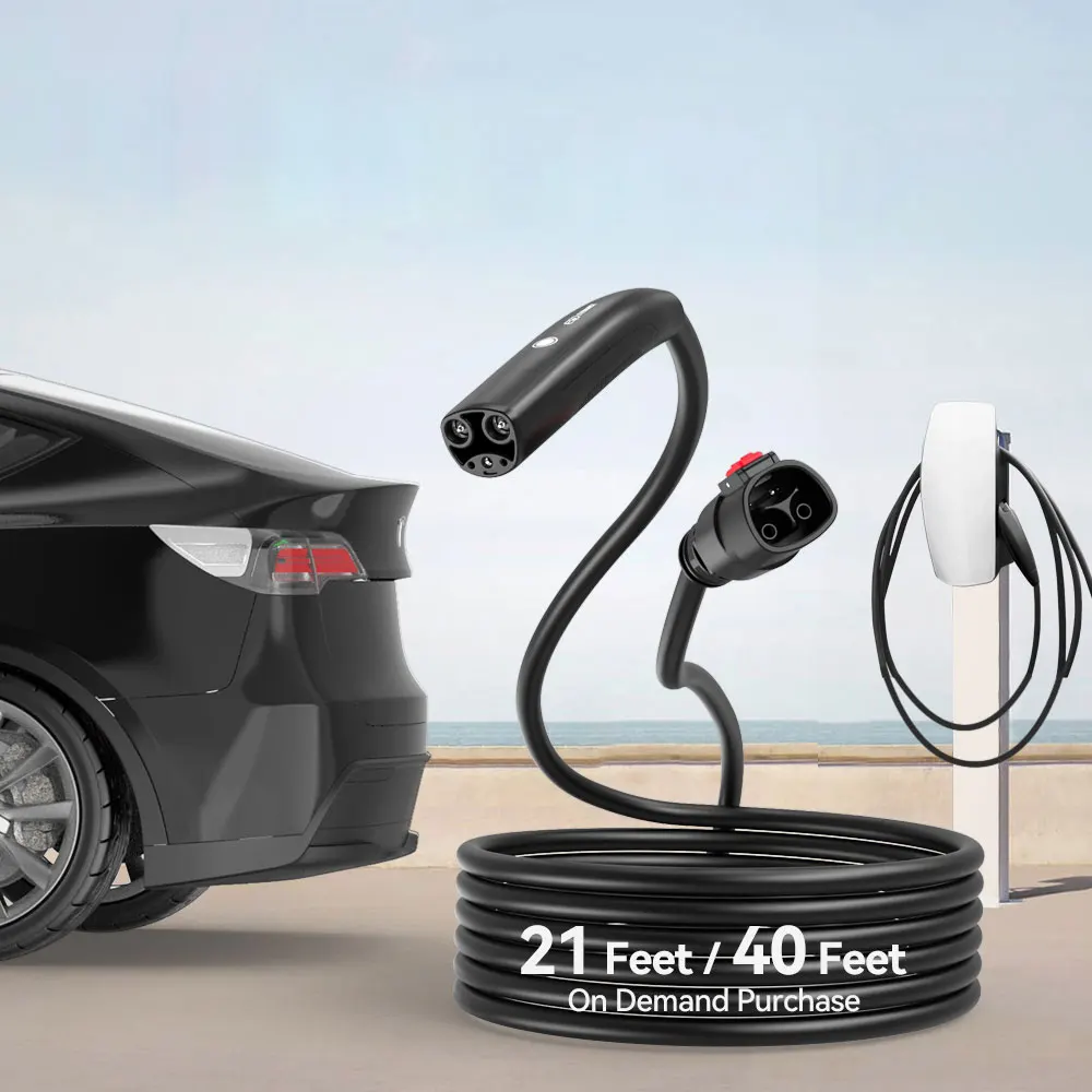 48a Fast Ac Extension Cord Charging Cable With Nacs Plug For Tesla Car