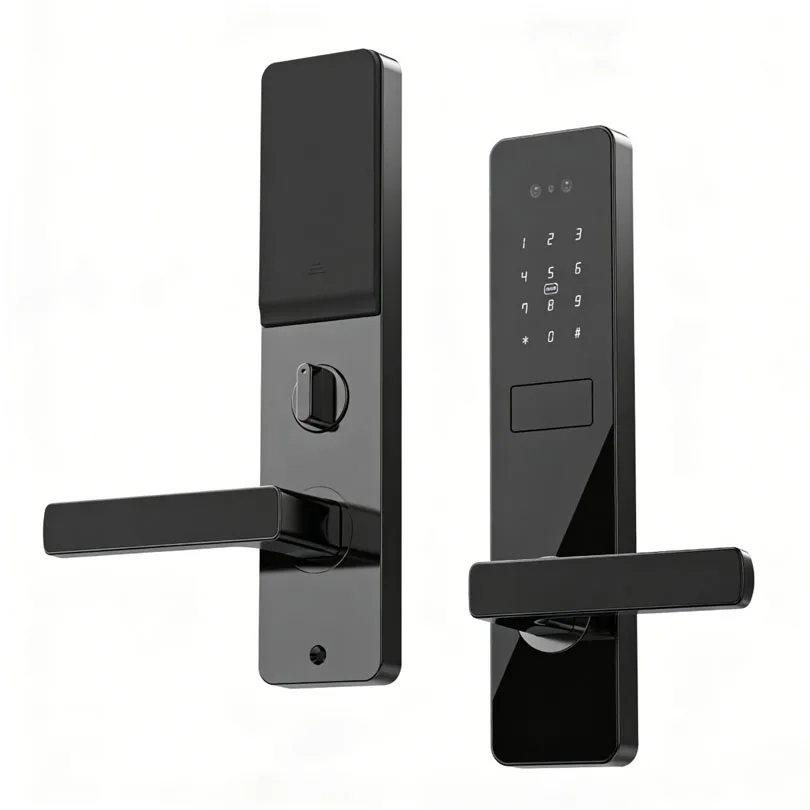 Bluelock Custom Aluminum Alloy Digital Hotel Smart Lock Fingerprint Unlock WIFI Cloud Data Storage Door Handle Lock