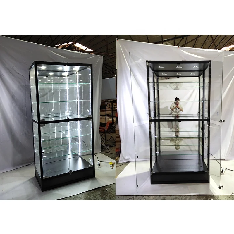 High End Retail Store Glass Led Dispensary Furniture Tobacco Smoke Shop Display Cases With Led Lights for Smoke Shop