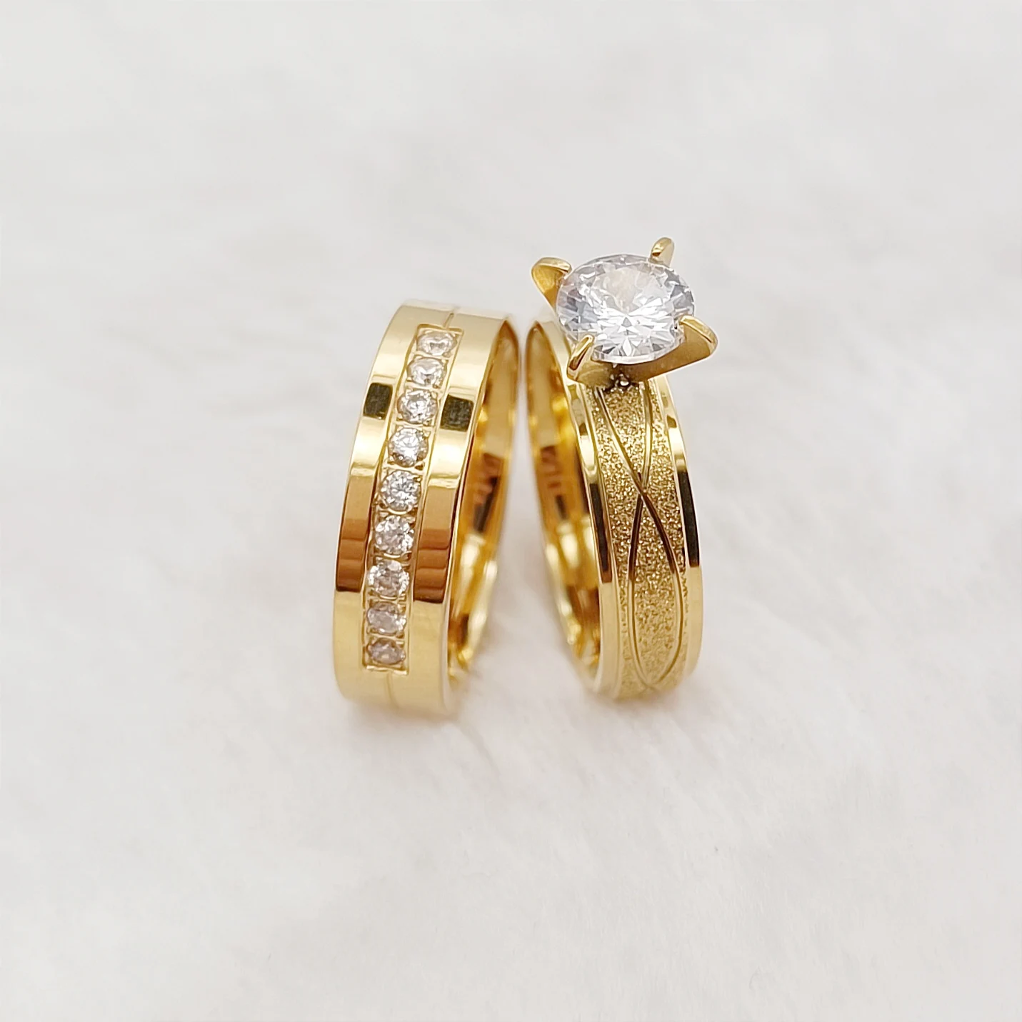 Arab Wedding Ring Designer 14k Gold Plated Stainless Steel