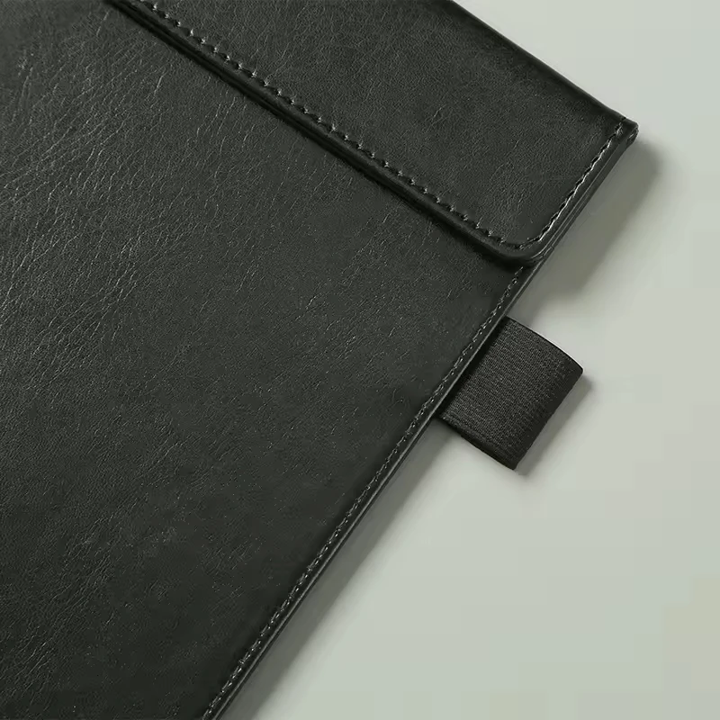 Quality Leather Cover Schedule Book With Pen Holder Leather Menu Folder Bill Receipt Folder for Hotel Restaurant Bar