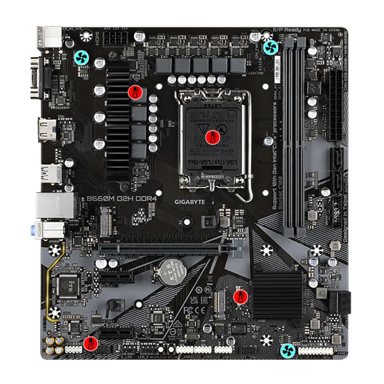 GIGABYTE B660M D2H DDR4 マザーボードは、LGA 1700 ソケットに対応し