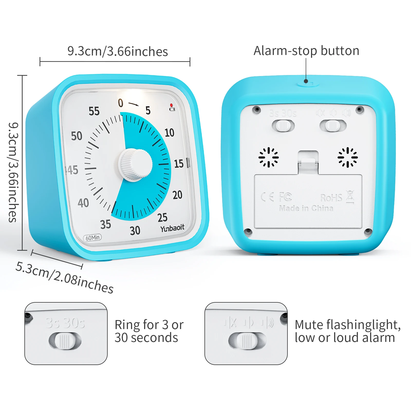 JIBIACB Kitchen Timer, 60 Minute Wind Up Timer,Time Management,Visual Timer Nikou Kitchen Timer, Mechanical Timer 60 Minutes Count Down