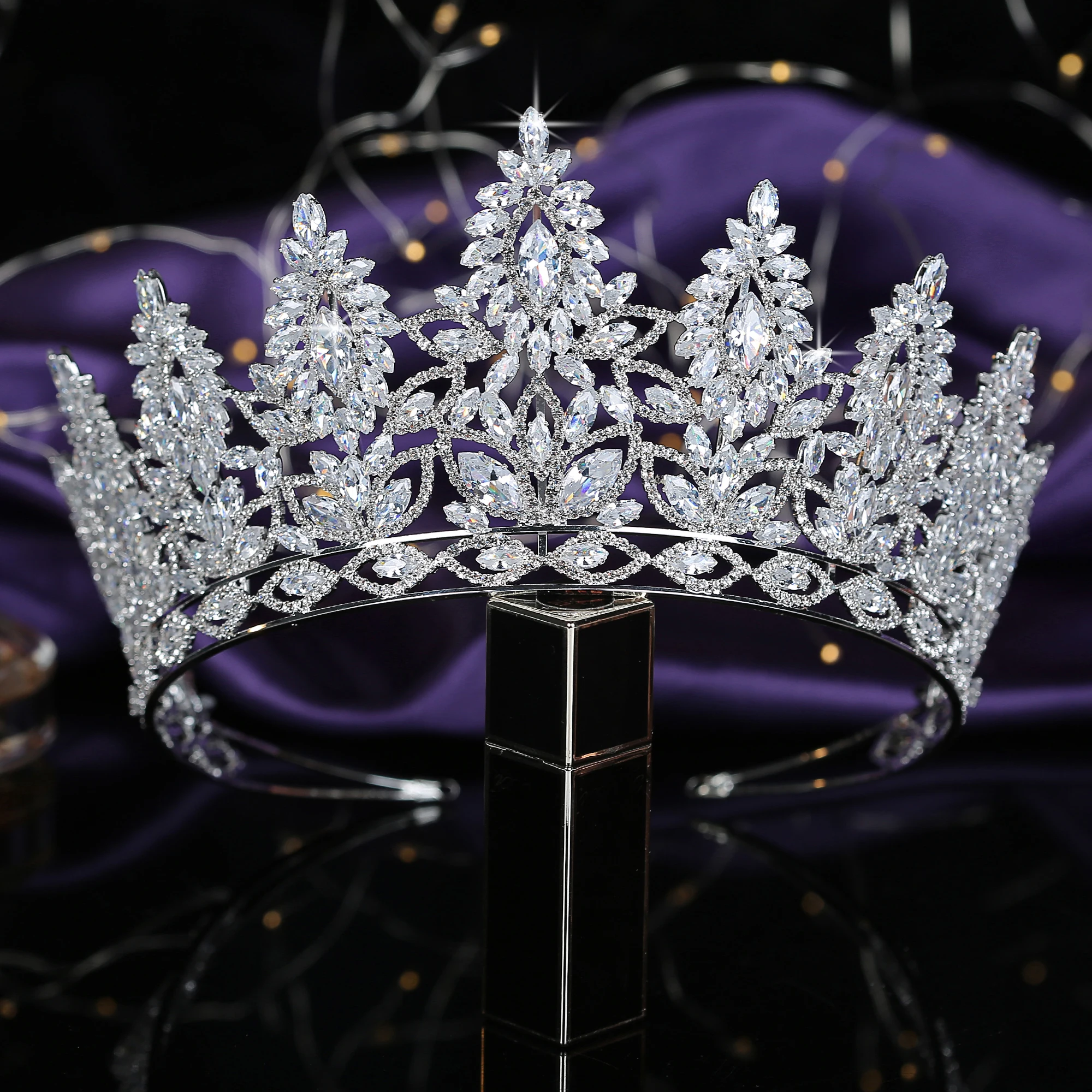 Echsio новый большой глаз Цирконий Свадебные медные короны роскошные стразы для женщин аксессуары тиары вечеринки BC4626