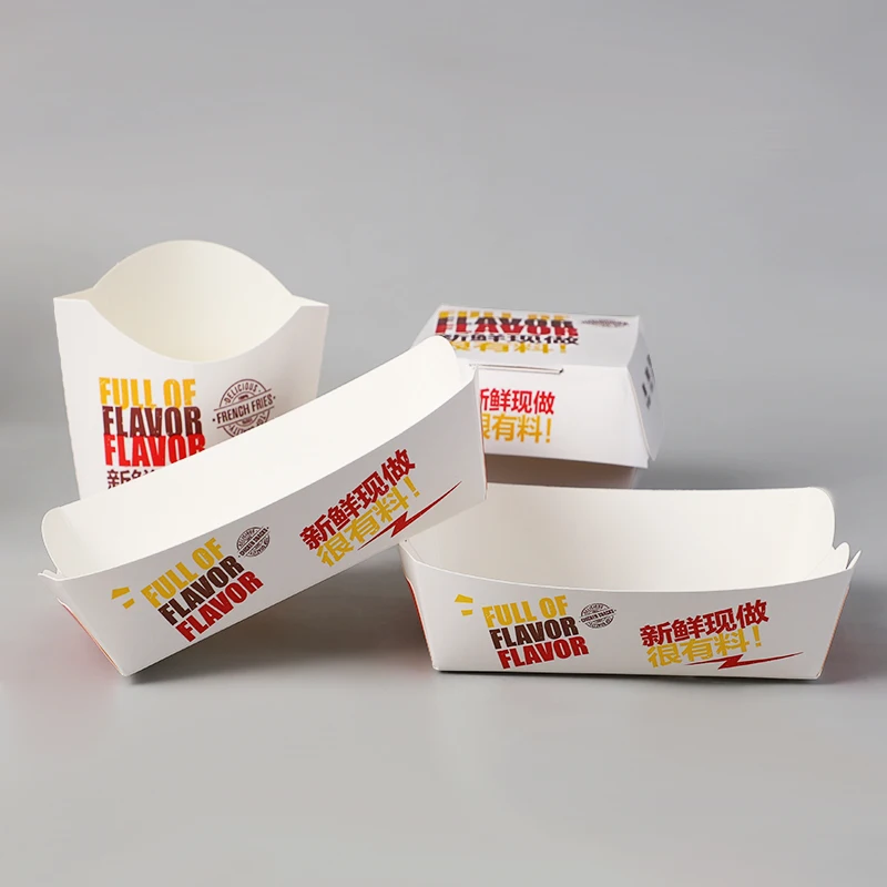 Custom Printed Fast Food Packaging Boxes Set Series Disposable Takeaway French Fries Fried Chicken Burger Box