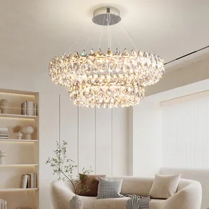 Ceiling clear Light Hotel Restaurant Living Room Modern Round Luxury K9 Crystal Chandelier