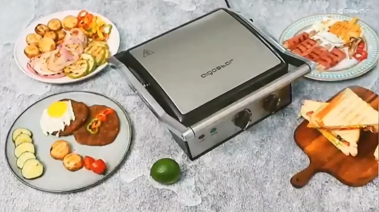 Panini Press Grill 4 Slice Panini Maker With Temperature Control 3-in-1 ...