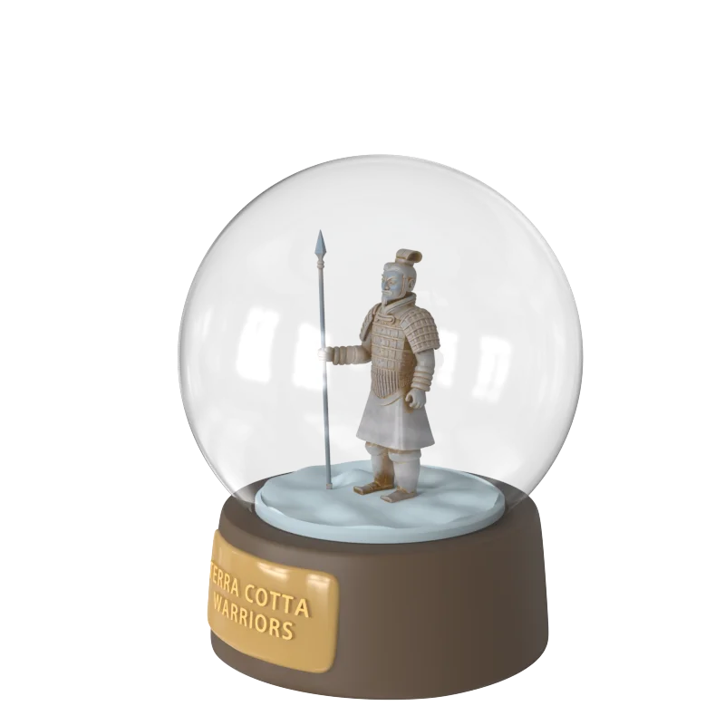 گلوب برفی سفارشی OEM از رزین با طرح سربازان قهوه‌ای، سوغاتی جمع‌آوری‌شدنی