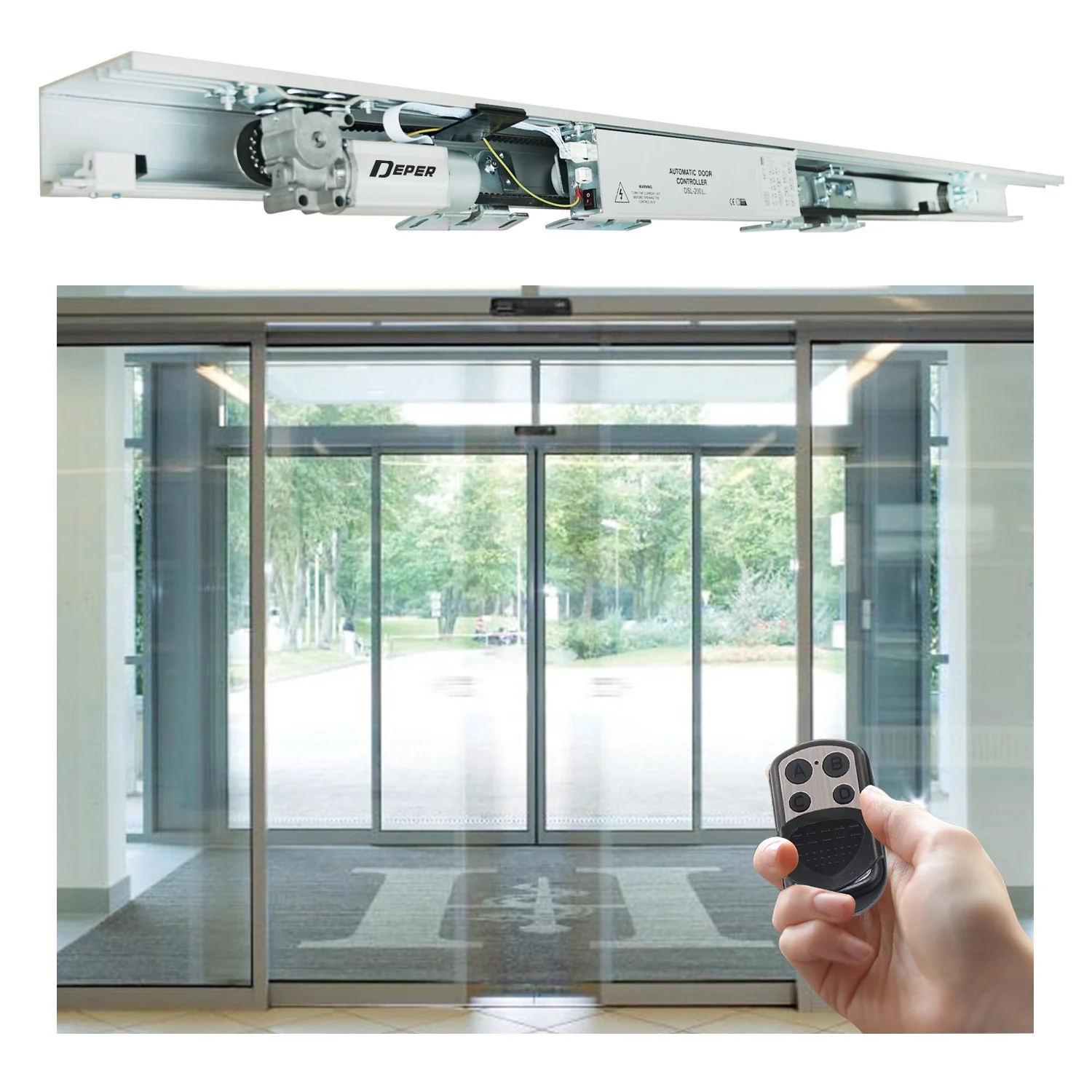 550W Ouvre-porte coulissante automatique réglable avec télécommande Kit