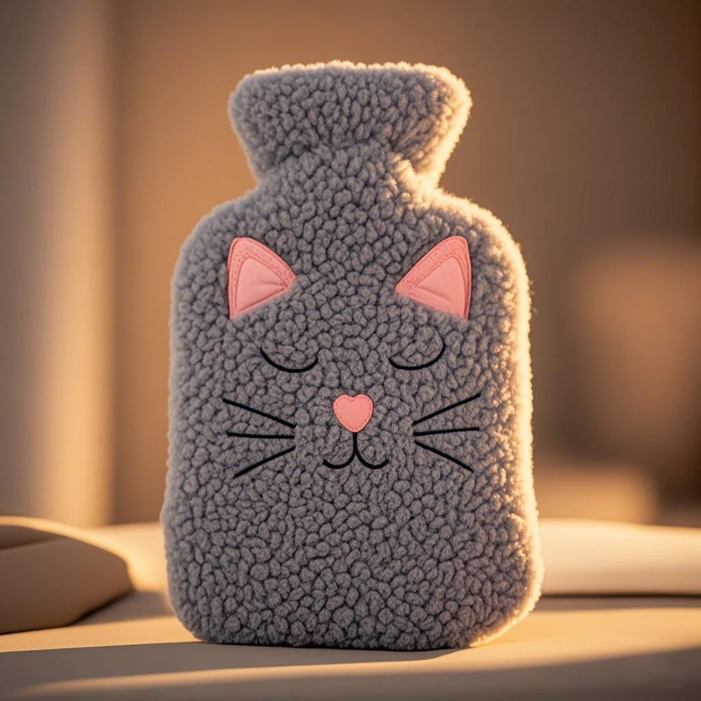 Super Soft Embroidered Plush Flannel Hot Water Bottle Warm Hot Water Bag Rubber Cover