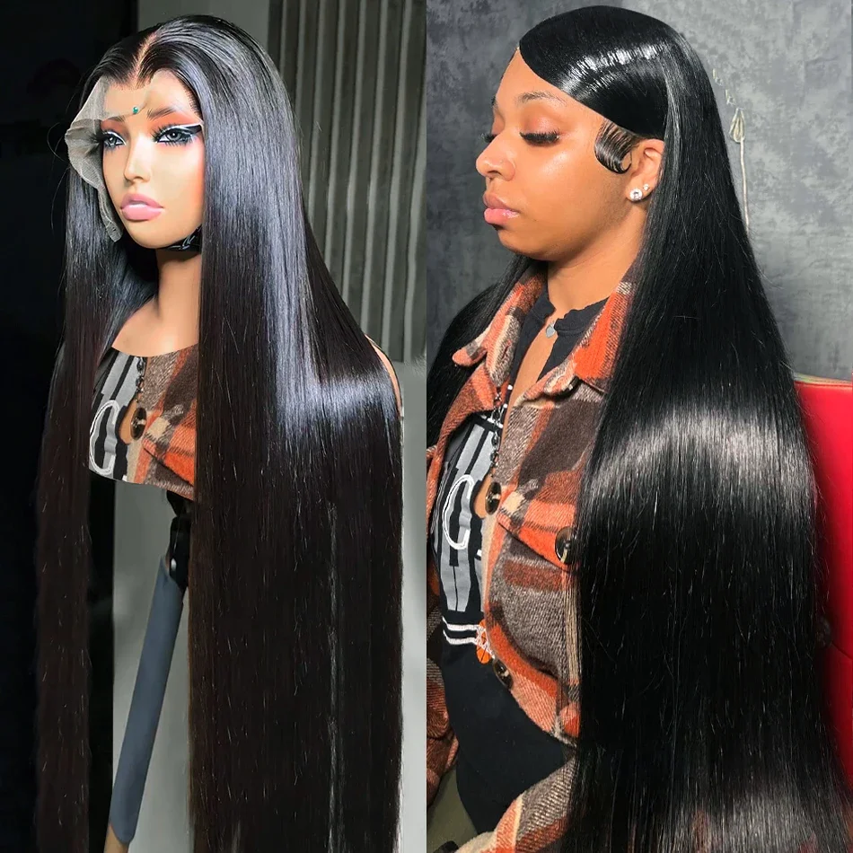 13x4 13x6 HD Lace Frontal Echthaar Perücke Knochen Gerade 40 Zoll Brasilianische Transparent 250% Lace Front Perücken Für Frauen_voghion.com