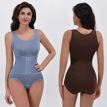 Hot Selling European American Women's Seamless Yoga Vest One-Piece Briefs Dance Fitness Bodysuit Tummy Control Shaping Sports