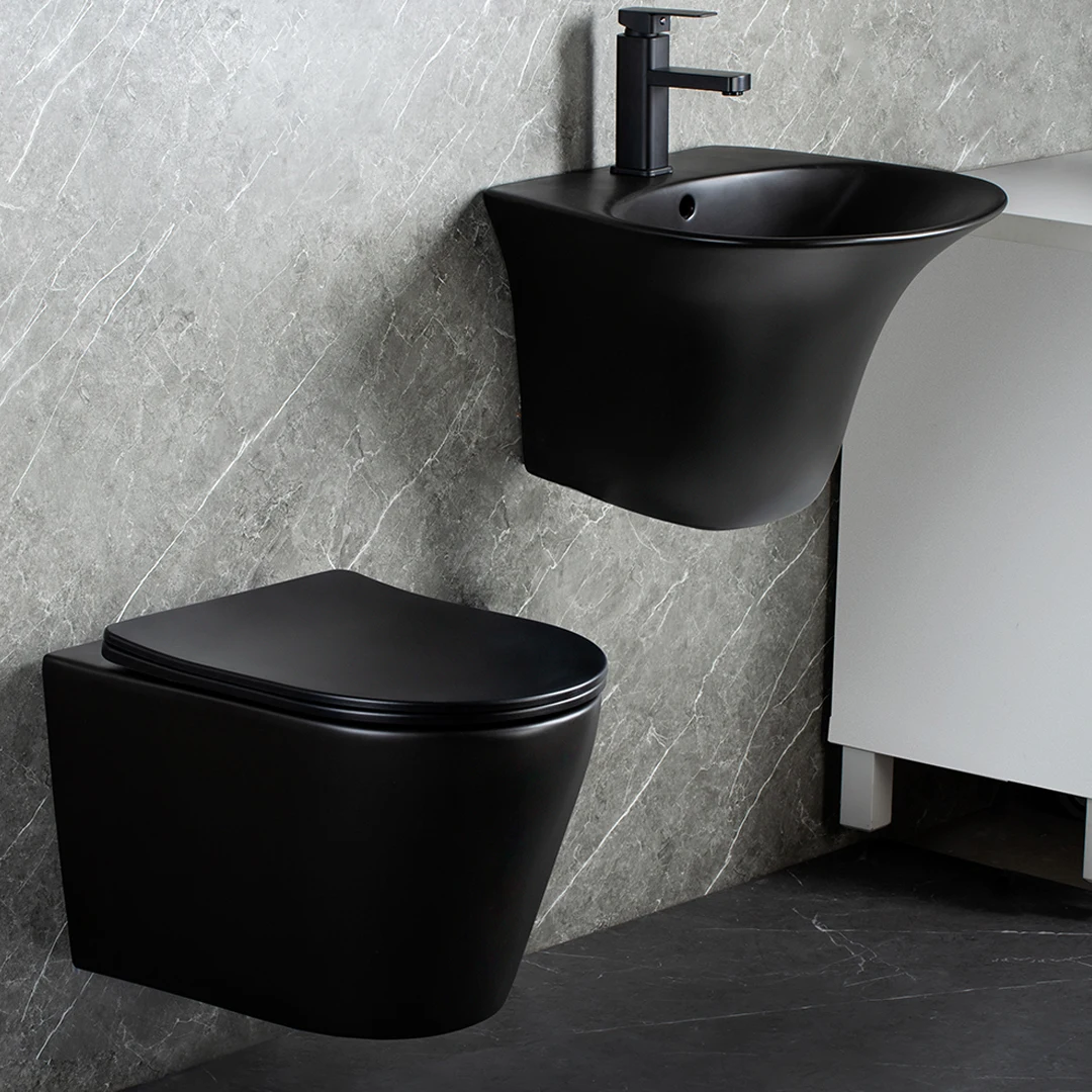 Modern Porcelain Ce Rimless Wall Mounted Basin Toilet Toilet Bowl Sink