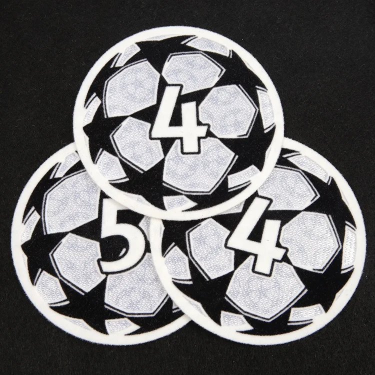 Soccer Sports Flocking Badges Producer Custom Football Logo Soft Heat Transfer Printing Flock Patches with Tatami