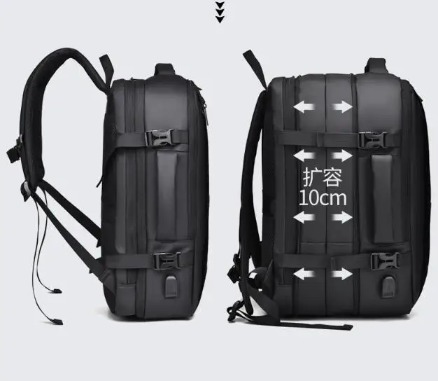 18 Inch Expandable Waterproof Travel Backpacks Men Business Laptop Backpack  With Valve Vacuum Compression Backpack