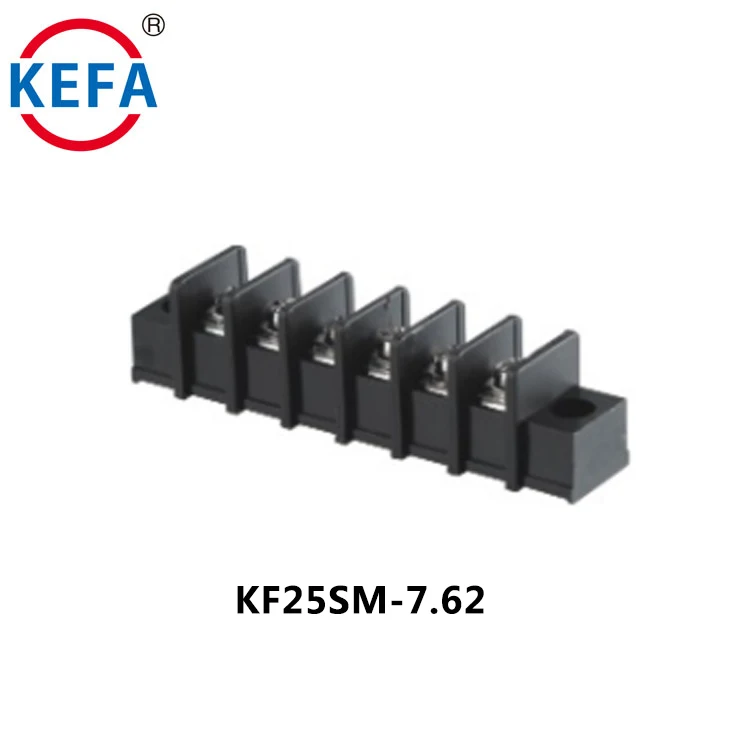 KEFA KF25SM-7.62 300V 20A 7.62 كتلة طرفية حاجزية سوداء قابلة للتوصيل بخطوة 7.62 مم