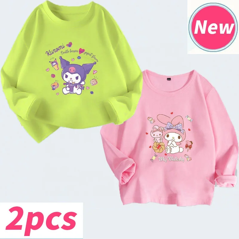 New Anime Kuromi Mymelody Children Pure Cotton Long Sleeved Two-piece ...