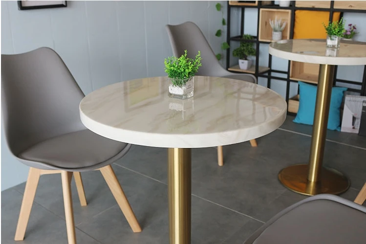 Luxury commercial cafe furniture artificial sintered stone restaurant marble dining table