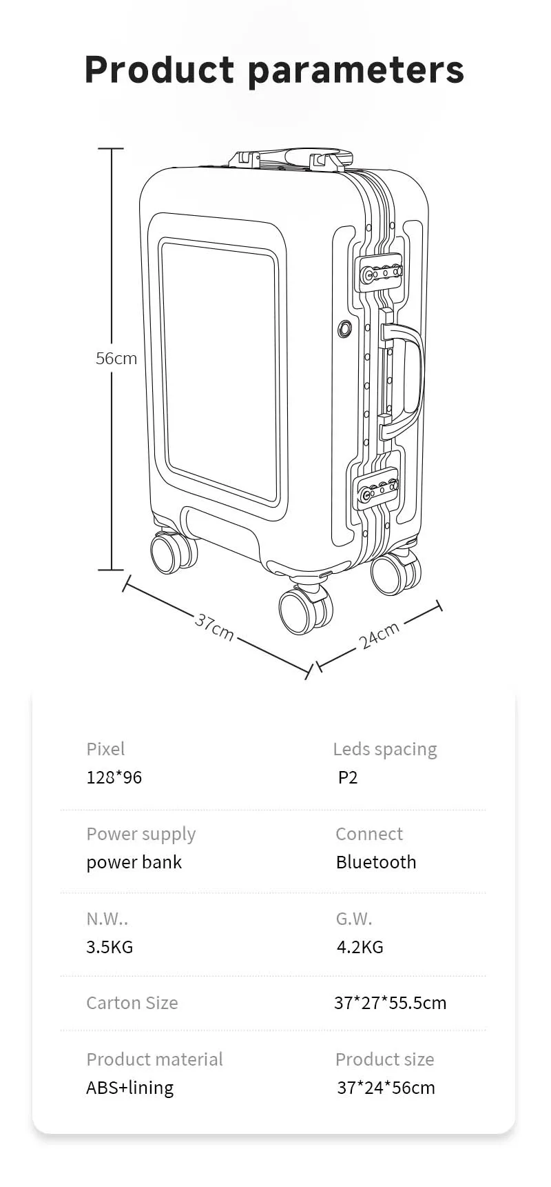 LOY Trolly Smart Suitcase multi-language support