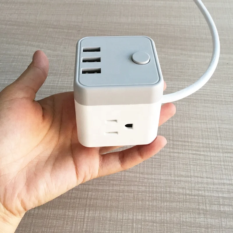 Куб портативный удлинитель с 3 портами (стандарт розетки USB док-станция для рабочего стола/прикроватная