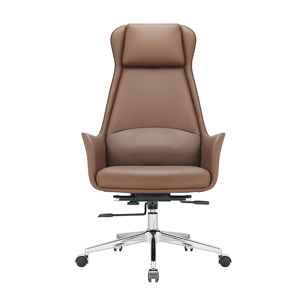 Executive Design Cadeira De Escritorio Pu Ergonomic wood Leather Office Chairs Boss Manager Office Desk And Chair Set