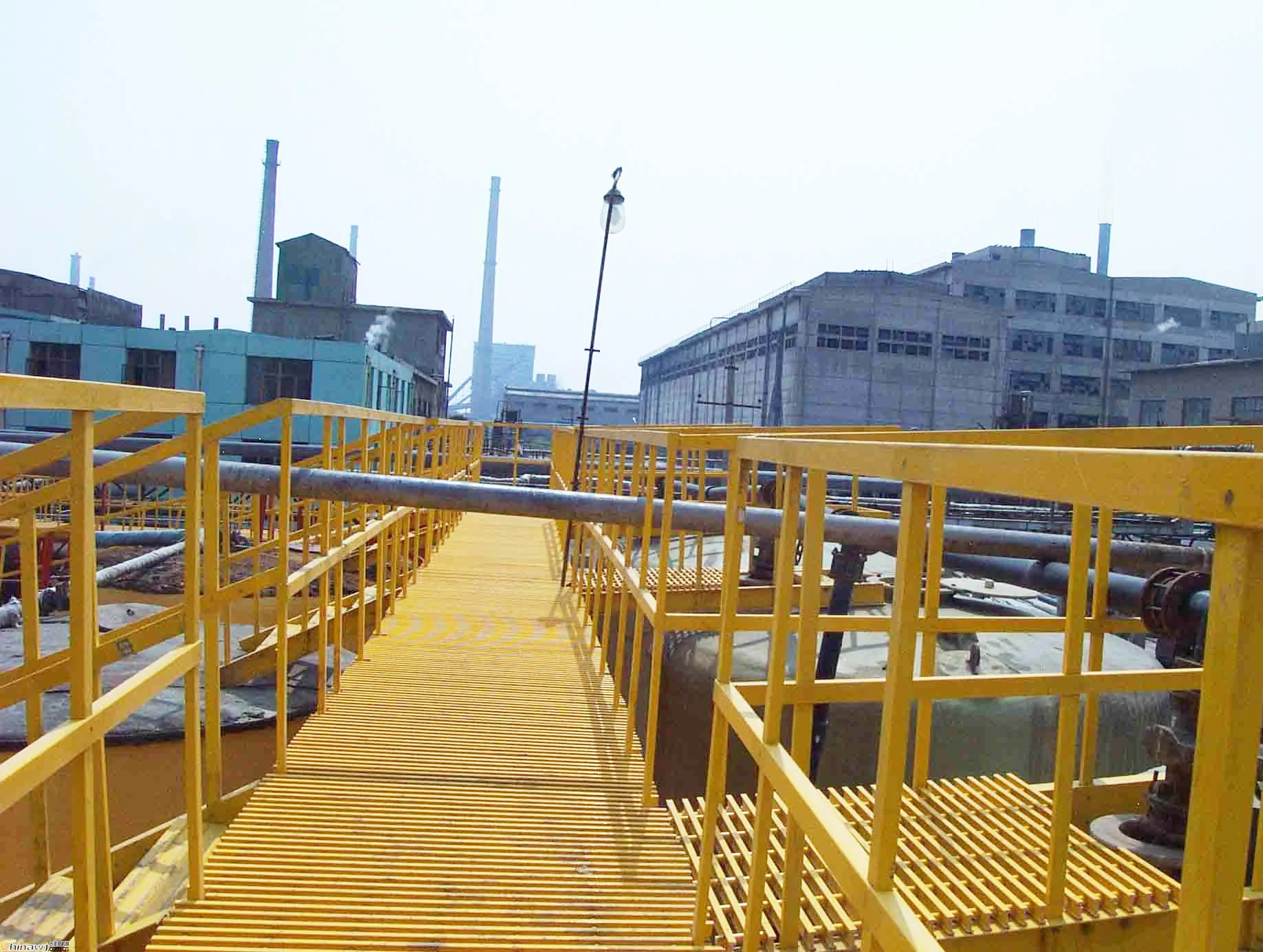 Corrosion Resistant Fiberglass Platform FRP Work Platform with Handrail ...