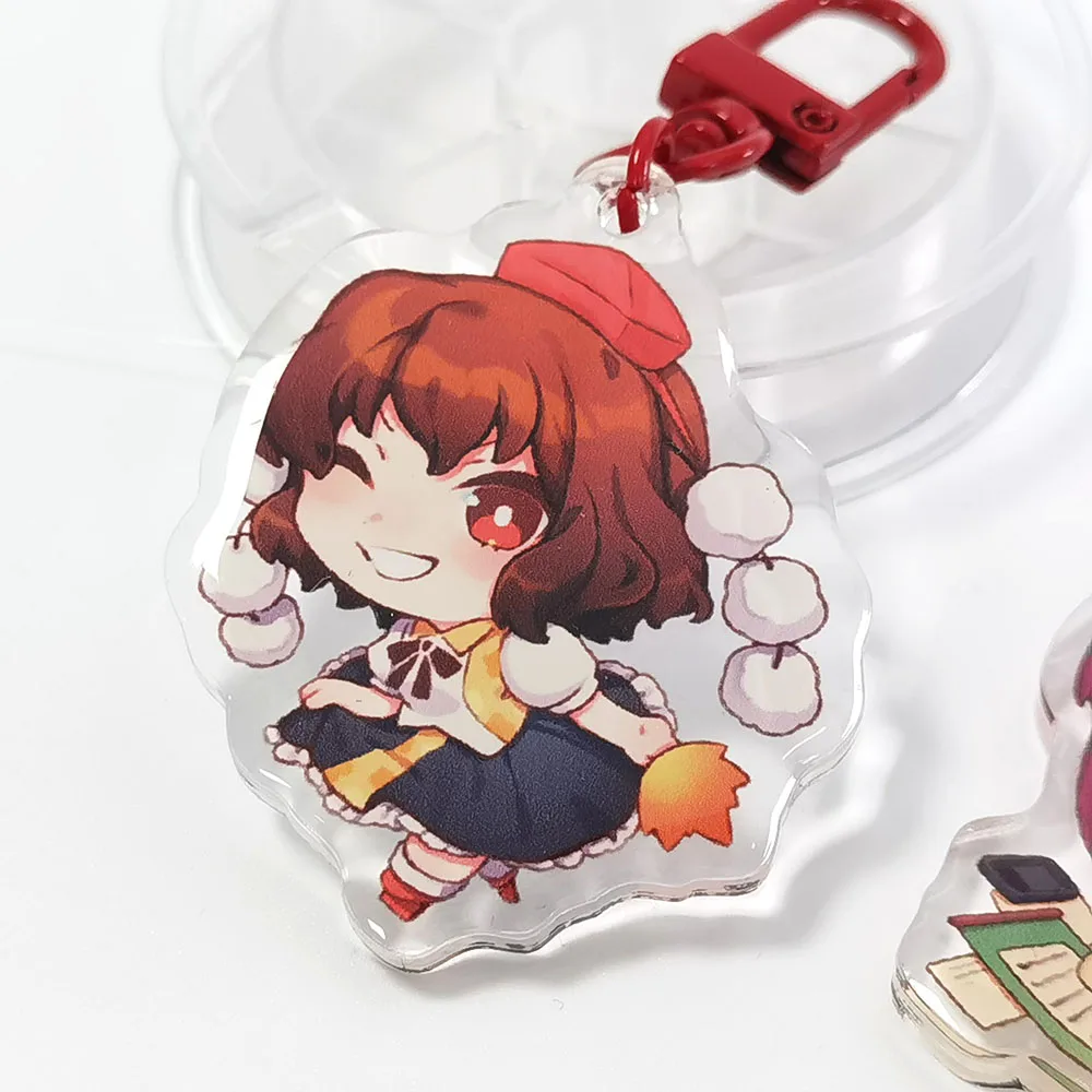 Custom Clear Printed Double Glitter Epoxy Resin Acrylic Charms Keychain for Gift With Star Clasp