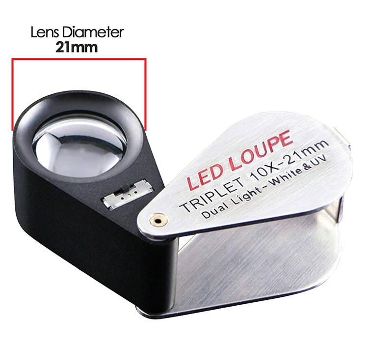 Wholesale Jewelry Loupe 10x Diamond Loupe Leather Package Pocket
