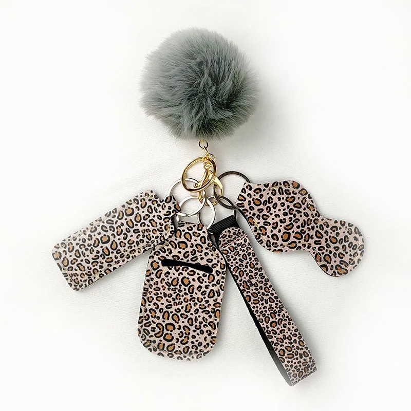 6 шт. Пустой дорожный размер бутылки и брелок держатель набор Крючки для ключей футляр для гигиенической помады брелки