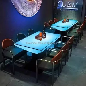 Modern Led Table Coffee Furniture High Quality Restaurant Furniture Dining Table for Hotel Furniture