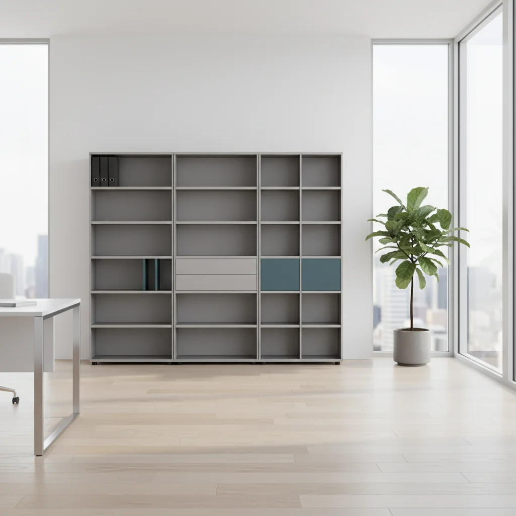 Premium Office File Cabinet with Combination Drawers and Doors Space Management Solution Featuring Aluminum Trim 5