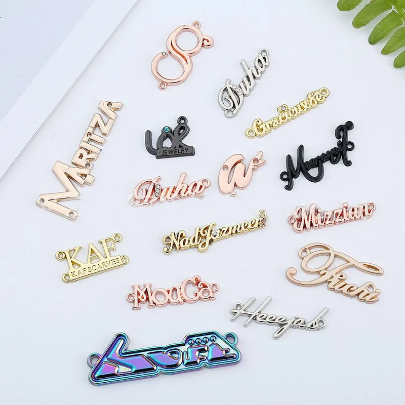 Customized Logo Metal Labels Zinc Alloy Garment Trademarks Tags Metal Accessories Tags for Clothing