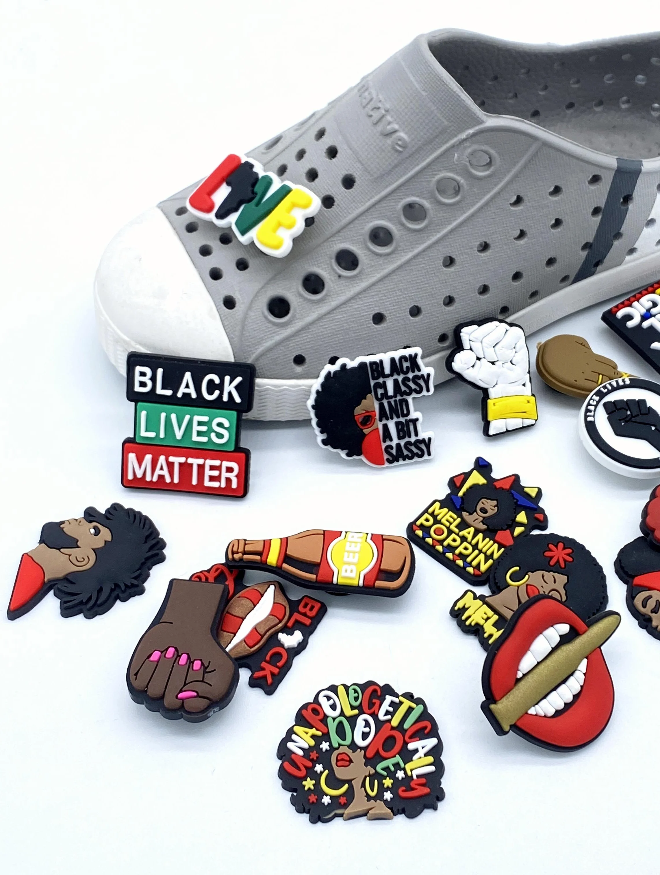 New Flower Color Soft Pvc Shoes Charm For Kids Clog Shoes Shoe Charm