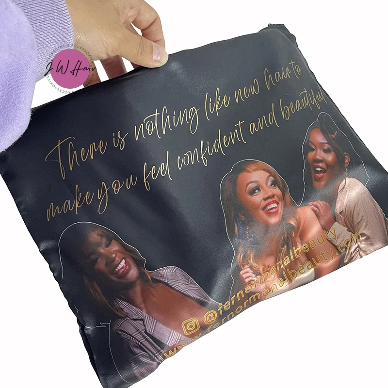 Luxury Custom Logo Drawstring Pouch Satin Lining Perfume Party Gift ...